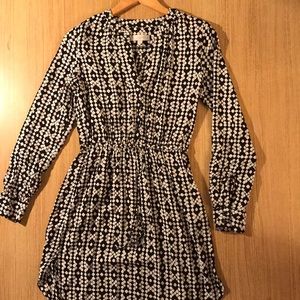 LOFT Split Neck Shirt Dress in Mosaic